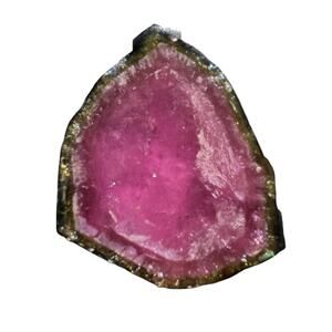 17 carats Watermelon Tourmaline Crystal Slice Polished Cabochon Specimen #3